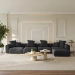 Modular Sectional Sofa Couch,L Shaped 181.1inch 5 Seater Couch,Corduroy 4 Seater With Ottoman Couches With 6 Pillows For Living Room -Baxton Studio Sale Shop GUEST 31220816 6075 49de b48c 9afb1bc39eea