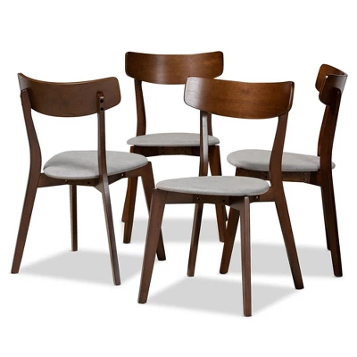 Set Of 4 Iora Upholstered Wood Dining Chairs - Baxton Studio 5 Set Of 4 Iora Upholstered Wood Dining Chairs - Baxton Studio - Image 5