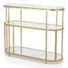 Invergarry Mirrored And Tempered Glass Sofa Table Gold - MiBasics