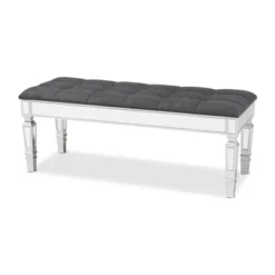 Hedia Fabric Upholstered And Wood Accent Bench - Baxton Studio -Baxton Studio Sale Shop GUEST 320aa6a8 d3ed 4ff7 87eb b6665f22a445