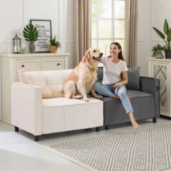 Buenhomino Modern Velvet Loveseat Couch For Small Spaces, Mid Century Modern Sofa Couch With Solid Wood Legs For Bedroom,Living Room, Apartment -Baxton Studio Sale Shop GUEST 325948f8 34b3 479d a304 ce108a2cef65