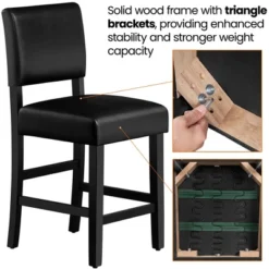 Yaheetech 24.6" H Upholstered Counter Bar Stool, Black 8 Yaheetech 24.6" H Upholstered Counter Bar Stool, Black -Baxton Studio Sale Shop GUEST 3271e450 2252 46b4 a391 cfacca40618b