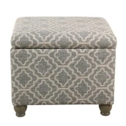 HomePop Medium Storage Ottoman Geometric Ash Gray: Upholstered Footstool With Rubberwood Legs 10 HomePop Medium Storage Ottoman Geometric Ash Gray: Upholstered Footstool With Rubberwood Legs -Baxton Studio Sale Shop GUEST 32790c60 a82d 4c50 9742 c3530c96271b