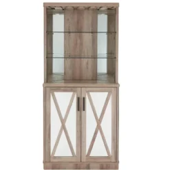 Home Source Grey Wash Corner Bar Cabinet With Mirrored Panels 14 Home Source Grey Wash Corner Bar Cabinet With Mirrored Panels -Baxton Studio Sale Shop GUEST 327a6d7c 8cc0 499c a16e b29eada0c668