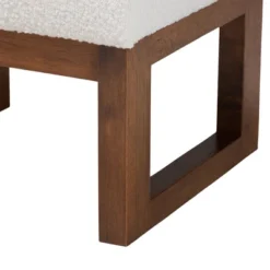 Yashiya Boucle Ottoman Footstool: Mid-Century Design, Rubberwood Frame - Baxton Studio -Baxton Studio Sale Shop GUEST 32839999 e0f2 4135 952d a7f3947c0a99