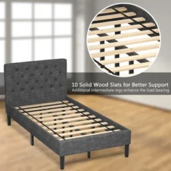 Costway Twin Upholstered Bed Frame Diamond Stitched Headboard Wood Slat Support 13 Costway Twin Upholstered Bed Frame Diamond Stitched Headboard Wood Slat Support -Baxton Studio Sale Shop GUEST 328eef34 d03b 4bd7 ad0b eb4c9f2f48c3