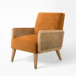 Chloé Cane Arm Chair With Wood Base Living Room Upholstered Accent Chair With Rattan Armrest | Karat Home 20 Chloé Cane Arm Chair With Wood Base Living Room Upholstered Accent Chair With Rattan Armrest | Karat Home -Baxton Studio Sale Shop GUEST 32a5081e 702f 4921 a4f2 12c409ba3a1f