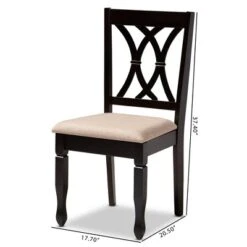 Set Of 4 Reneau Finished Wood Dining Chairs Brown - Baxton Studio: Rubberwood Frame, Polyester Seat, Foam Padding -Baxton Studio Sale Shop GUEST 32a8cc1e 6675 4aba 8b8f 6406a7632ca7