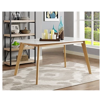 59" Retro Modern Wood Kitchen Dining Table - Saracina Home 4 59" Retro Modern Wood Kitchen Dining Table - Saracina Home - Image 4