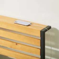 Kasi Metal Platform Bed With Panel Headboard Shelf Black - Mellow -Baxton Studio Sale Shop GUEST 3381db27 2add 4069 b287 273f06b7b259