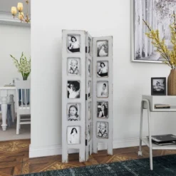 Farmhouse Chinquapin Wood Rectangle Room Divider Screen White - Olivia & May -Baxton Studio Sale Shop GUEST 33821635 fa23 4c97 9c73 fe1f8db83f41