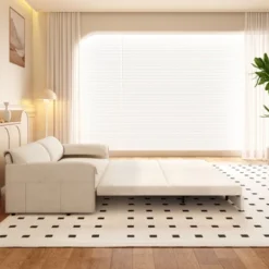 TIRAMISUBEST Queen Size Pull Out Sofa Bed, 3-in-1 Convertible Chaise Lounge Sleeper Sofa With Side Storage Pockets -Baxton Studio Sale Shop GUEST 33e00719 8b02 477e bc27 c4a6c540965f