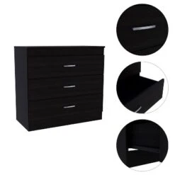 Maliang 3-Drawer Dresser, Black