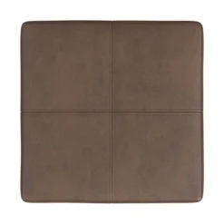 HomePop Small Square Metal Faux Leather Ottoman -Baxton Studio Sale Shop GUEST 33e5863e 86a6 46a6 81ab e49b633ed7da