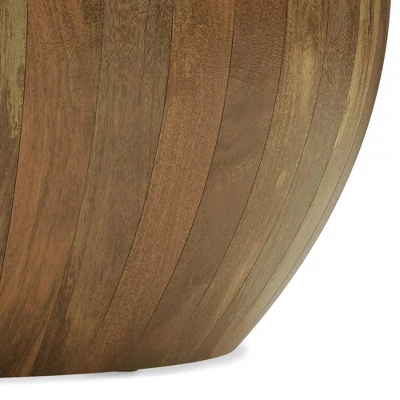 WyndenHall Keystone Drum Coffee Table Natural: Mango Wood, Modern Industrial Style, No Assembly Required 4 WyndenHall Keystone Drum Coffee Table Natural: Mango Wood, Modern Industrial Style, No Assembly Required - Image 4