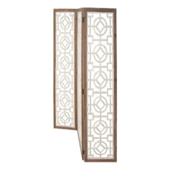 Farmhouse Wood Patterned Room Divider Screen White - Olivia & May -Baxton Studio Sale Shop GUEST 33fa189e 087c 49e7 920a bddf8c6eac02