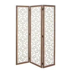 Farmhouse Wood Patterned Room Divider Screen White - Olivia & May -Baxton Studio Sale Shop GUEST 34005439 408f 4c6a 93e7 3cafeb52654a