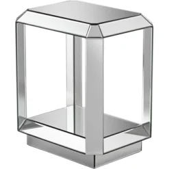 Studio 55D Modern Mirrored Rectangular Accent Side End Table 21" X 16" With Open Shelf Beveled For Living Room Bedroom Bedside -Baxton Studio Sale Shop GUEST 34794b26 730b 4c83 b023 f0f358f8dd1b