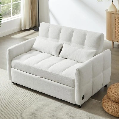 Sleeper Sofa,Tufted Pull-Out Sofa Bed With Adjustable Backrest And USB Ports,Loveseat Sofa,Sleeper Sofa For Living Room,Bedroom-Cuddlewood 1 Sleeper Sofa,Tufted Pull-Out Sofa Bed With Adjustable Backrest And USB Ports,Loveseat Sofa,Sleeper Sofa For Living Room,Bedroom-Cuddlewood