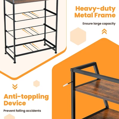 Costway 4-Drawer Dresser Organizer Closet Storage Cabinet With Shelves & Foldable Drawers 8 Costway 4-Drawer Dresser Organizer Closet Storage Cabinet With Shelves & Foldable Drawers - Image 8