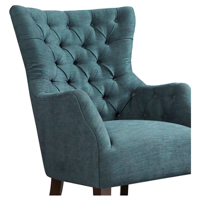 Lilith Button Tufted Wing Chair - Teal 3 Lilith Button Tufted Wing Chair - Teal - Image 3