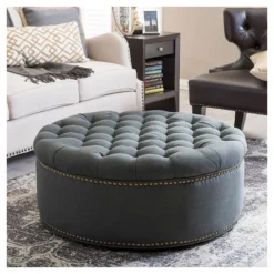 Iglehart Linen Modern Tufted Ottoman - Baxton Studio -Baxton Studio Sale Shop GUEST 35ac04e0 bb3b 4aed bc0a 3a5b62c2053c