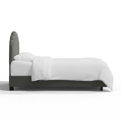 Full Emma Shell Upholstered Bed Dark Silver - Skyline Furniture 2 Full Emma Shell Upholstered Bed Dark Silver - Skyline Furniture - Image 2