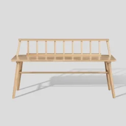 Transitional Low-Back Spindle Entryway Bench - Saracina Home -Baxton Studio Sale Shop GUEST 367340e7 8daf 4aa5 ae9a f160a510b920