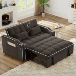 Lycvki Versatile Adjustable Velvet Pull-Out Sleeper Sofa Bed And Side Pockets -Baxton Studio Sale Shop GUEST 369caf6f ac0f 4859 ac8a 1e17c609ace3