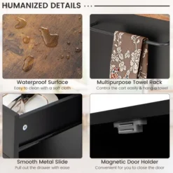 Costway Kitchen Island Cart Rolling Storage Cabinet W/ Drawer & Spice Rack Shelf -Baxton Studio Sale Shop GUEST 36bc2479 c186 4c23 a4a9 ed9d9add75b8