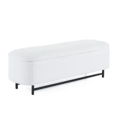 Christopher Knight Home Aurora Modern Wood And Metal Upholstered Storage Ottoman, White/Black -Baxton Studio Sale Shop GUEST 36bc6e0d a2f7 40aa abed b3663b873e39
