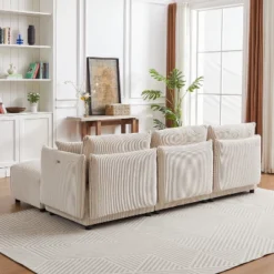 106"W Modular Combination Style Sofa, Modern Minimalist Corduroy Sofa With 2 Comfort Pillows And USB & C Charging Ports 4S - ModernLuxe 19 106"W Modular Combination Style Sofa, Modern Minimalist Corduroy Sofa With 2 Comfort Pillows And USB & C Charging Ports 4S - ModernLuxe -Baxton Studio Sale Shop GUEST 36cf1575 c46c 47ef a5f4 c1076d83e644