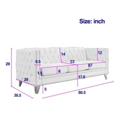 Living Room Modern Velvet Sofa With Button Tufted Square Arms And Metal Legs - ModernLuxe -Baxton Studio Sale Shop GUEST 36f24e2b f6ec 4bc5 8e41 7865e2bc41cf