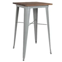 Merrick Lane Modern 23.5" Square Metal Table With Rustic Wood Top For Indoor Use -Baxton Studio Sale Shop GUEST 376e3f25 3a61 4ddc a507 5ce6c970cc9d