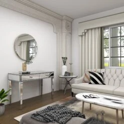 Glam Mirror And Wood Console Table Desk Silver - Olivia & May 34 Glam Mirror And Wood Console Table Desk Silver - Olivia & May -Baxton Studio Sale Shop GUEST 37990183 55e9 434a 8859 f468ce28caa4