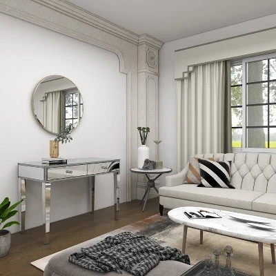 Glam Mirror And Wood Console Table Desk Silver - Olivia & May 15 Glam Mirror And Wood Console Table Desk Silver - Olivia & May - Image 15