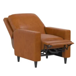 Lana Pushback Recliner Living Room Accent Chair Camel Faux Leather - Novogratz -Baxton Studio Sale Shop GUEST 37c9d093 91e4 4b70 8b9a 2d0920e6eb29