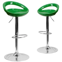 Emma And Oliver 2 Pack Contemporary Plastic Adjustable Height Barstool With Rounded Cutout Back And Chrome Base -Baxton Studio Sale Shop GUEST 3809e979 b84a 48ae 9a4a 8285780ef86b