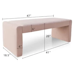 Kaia 47" Contemporary Farmhouse Linen Fabric Waterfall Upholstered Bench-The Pop Maison -Baxton Studio Sale Shop GUEST 3815712b 82a5 4409 9743 eaf79afdc68d