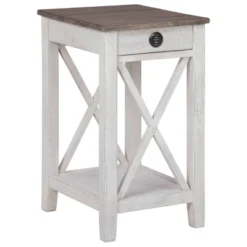 Adalane Side Table White/Gray - Signature Design By Ashley -Baxton Studio Sale Shop GUEST 38190771 5df1 4c35 81b3 7a5a6fa735d4