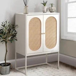 Arina Natural Rattan 2 Door High Accent Cabinet With Adjustable Shelf - Maison Boucle -Baxton Studio Sale Shop GUEST 38b11a17 41f9 4541 9f1e d9686eedd587