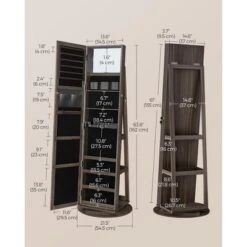 Songmics Mirror Jewelry Cabinet Organizer 360° Rotating Jewelry Armoire Storage Box -Baxton Studio Sale Shop GUEST 38b88c29 6638 4b22 a1d1 522d8b26247d