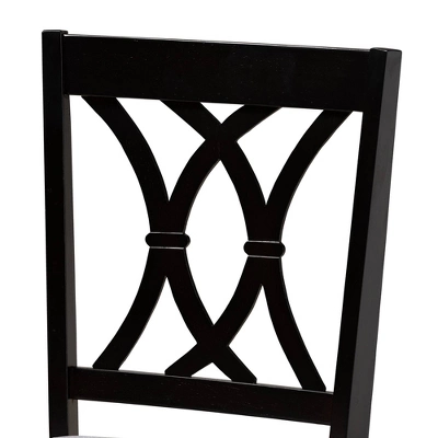 7pc Reneau Upholstered Wood Dining Set Sand Gray/Espresso - Baxton Studio 3 7pc Reneau Upholstered Wood Dining Set Sand Gray/Espresso - Baxton Studio - Image 3