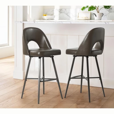 Thadeo Modern Bar Stool,set Of 2 With Cutout Design | ARTFUL LIVING DESIGN 11 Thadeo Modern Bar Stool,set Of 2 With Cutout Design | ARTFUL LIVING DESIGN - Image 11