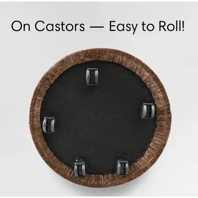 Rolling Barrel Dining Chair, Modern Armless Upholstered Accent Chair With Casters For Kitchen, Home Office, Or Dining Room-Maison Boucle 6 Rolling Barrel Dining Chair, Modern Armless Upholstered Accent Chair With Casters For Kitchen, Home Office, Or Dining Room-Maison Boucle - Image 6