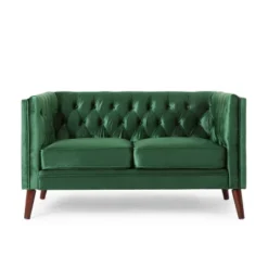 Holasek Contemporary Velvet Upholstered Tufted Loveseat - Christopher Knight Home -Baxton Studio Sale Shop GUEST 39b0693e 270c 4280 8672 f449c8b77006