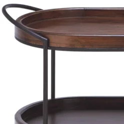 Wood 3 Tier Oval Tray Cart Brown - Olivia & May 29 Wood 3 Tier Oval Tray Cart Brown - Olivia & May -Baxton Studio Sale Shop GUEST 39faa755 6df5 474c 9580 f33c9c553d8c
