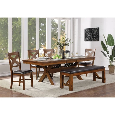 Apollo Extendable Dining Table Walnut - Acme Furniture 3 Apollo Extendable Dining Table Walnut - Acme Furniture - Image 3