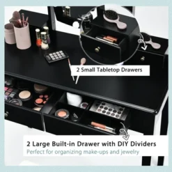 Costway Vanity Table Set With Lighted Mirror Adjustable 10 Bulbs Dresser 4 Drawer 12 Costway Vanity Table Set With Lighted Mirror Adjustable 10 Bulbs Dresser 4 Drawer -Baxton Studio Sale Shop GUEST 3a27ca32 855b 4d1e 9252 6ce4584b907a