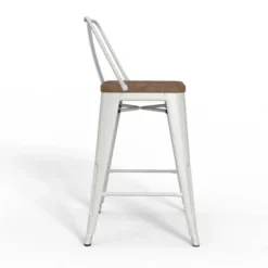 Set Of 2 24" Josephine Metal/Wood Counter Height Barstools White - WyndenHall 11 Set Of 2 24" Josephine Metal/Wood Counter Height Barstools White - WyndenHall -Baxton Studio Sale Shop GUEST 3a481cd8 ef05 4c74 9cf8 ace10cbf2d91